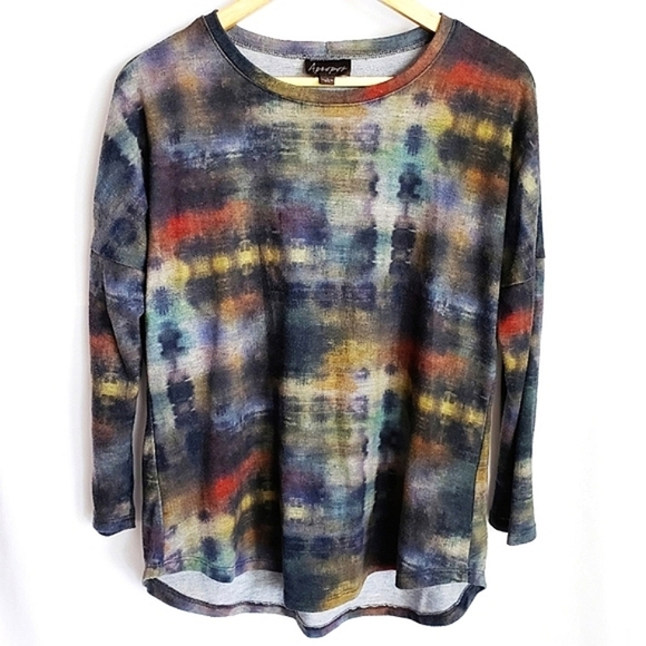 Anthropologie Tops - Apropos Anthropologie Muted Watercolor Long Sleeve SO SOFT Top Size Small